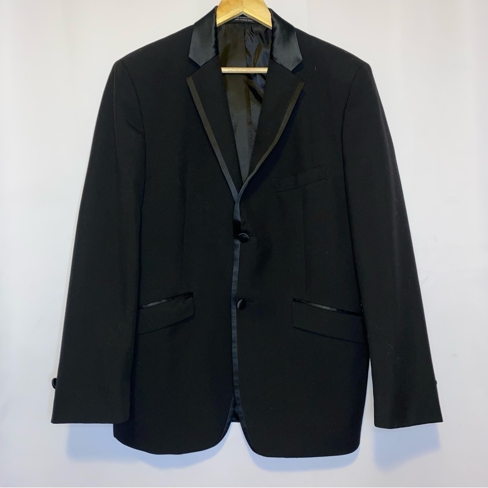 Neil Allyn Black Wool Tuxedo 2 Button Blazer Size… - image 2